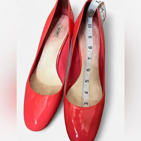 MIU MIU heels coral patent leather.  EU size 40 1/2 - Picture 3 of 6